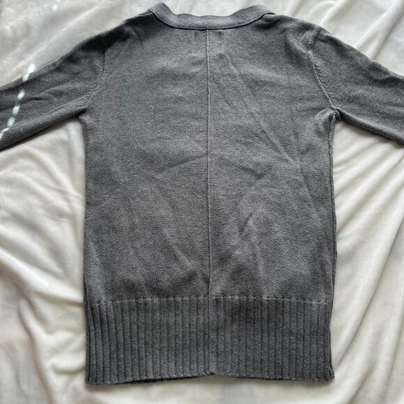 Y2K preppy American Eagle grey knit long sleeve button up cardigan size medium - Picture 6 of 8